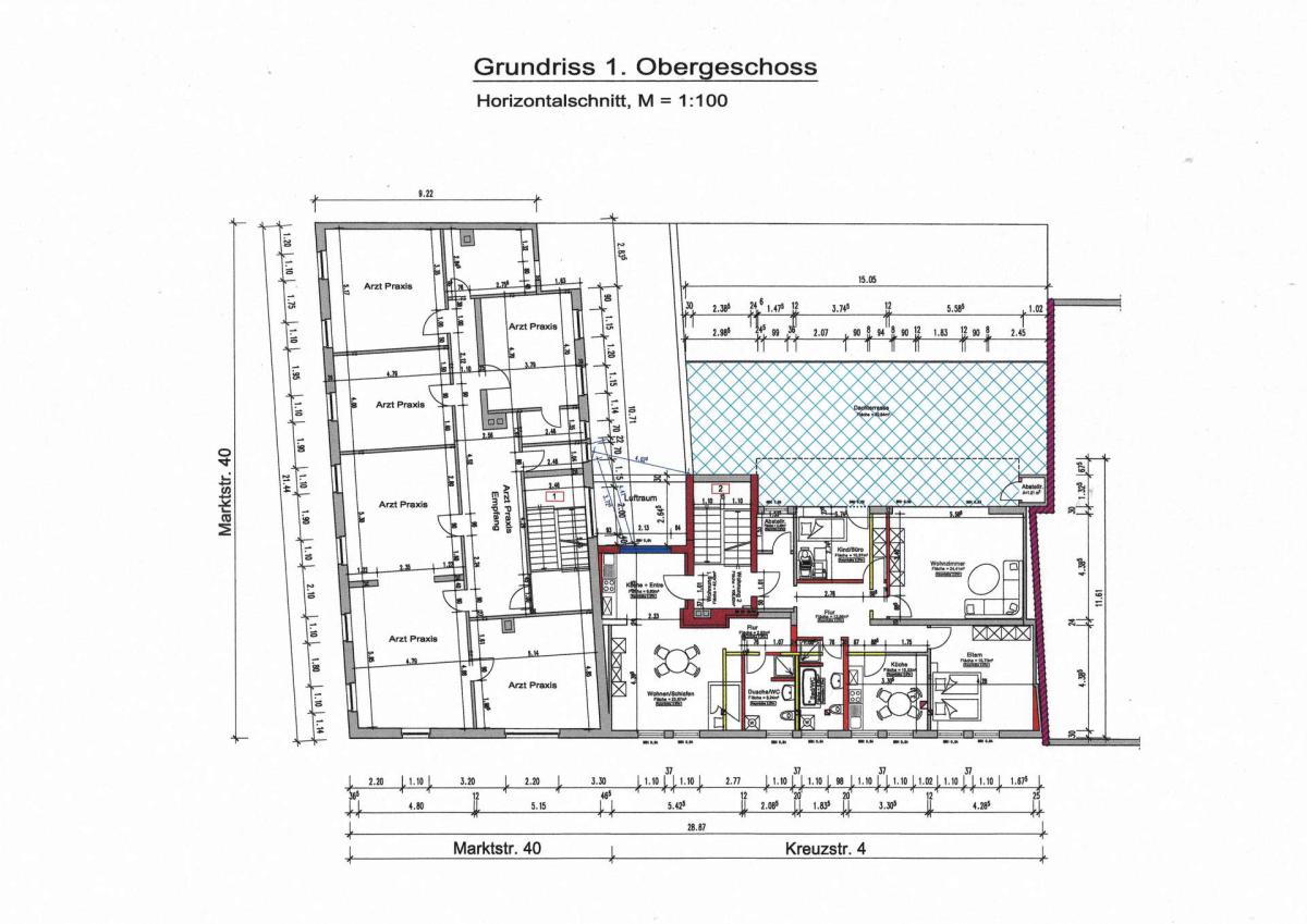 Grundriss Kreuzstraße 1. OG